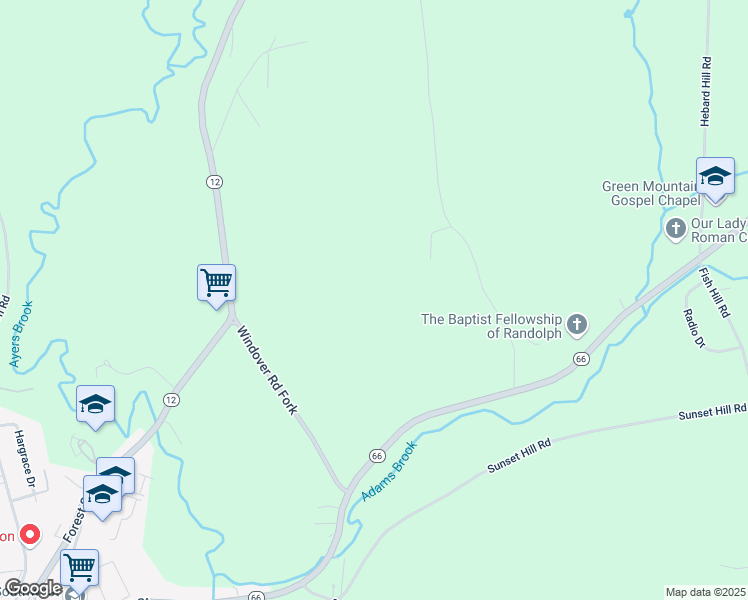 map of restaurants, bars, coffee shops, grocery stores, and more near in Randolph