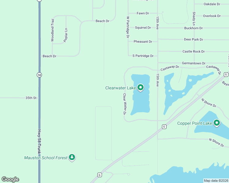 map of restaurants, bars, coffee shops, grocery stores, and more near N8158 Oak Hollow Trail in New Lisbon