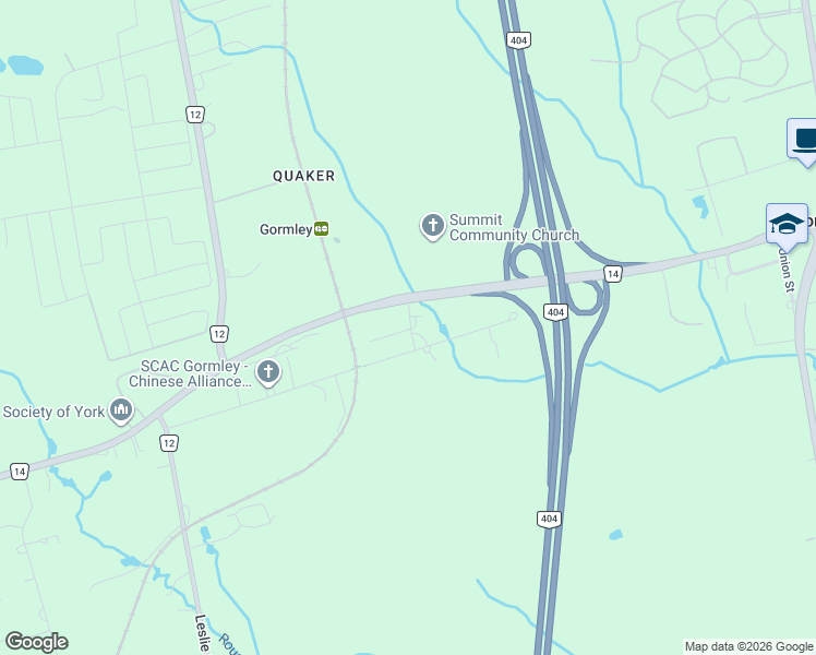 map of restaurants, bars, coffee shops, grocery stores, and more near 8 Gormley Road East in Richmond Hill