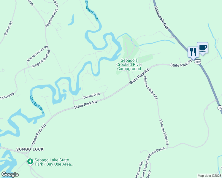 map of restaurants, bars, coffee shops, grocery stores, and more near 21 Bear Pine Drive in Casco