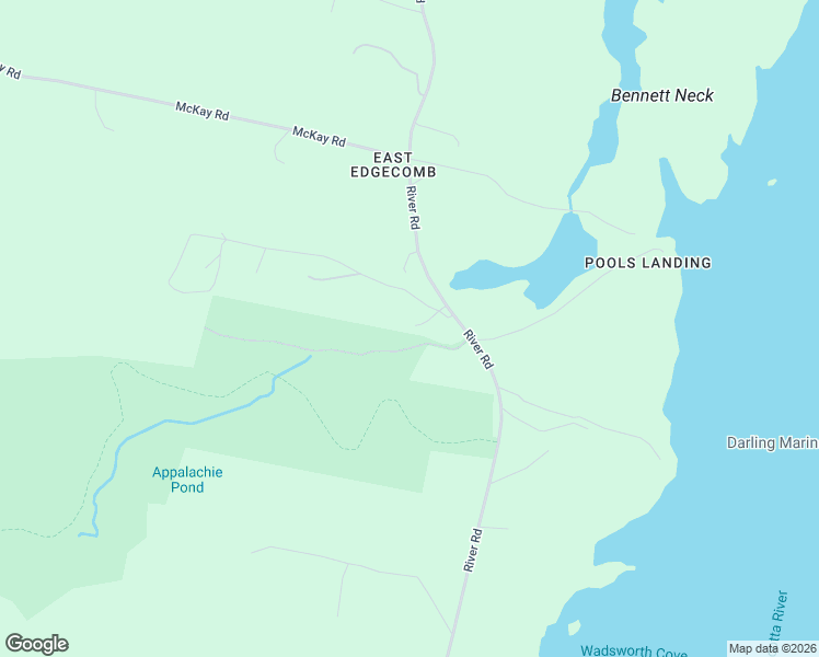 map of restaurants, bars, coffee shops, grocery stores, and more near Wawenock Road in Edgecomb