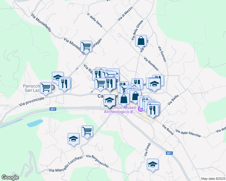 map of restaurants, bars, coffee shops, grocery stores, and more near 15 Via XX Settembre in Camaiore