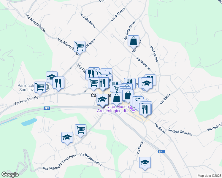 map of restaurants, bars, coffee shops, grocery stores, and more near 15 Via XX Settembre in Camaiore