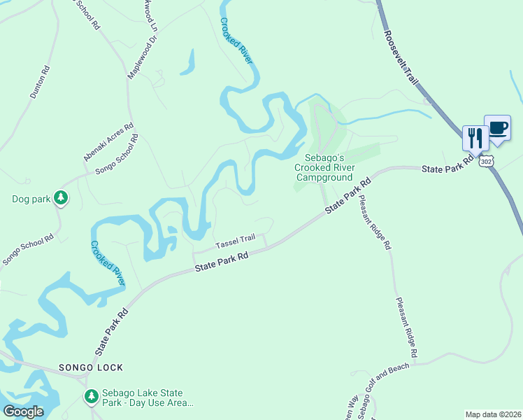 map of restaurants, bars, coffee shops, grocery stores, and more near 33 Bear Pine Drive in Casco