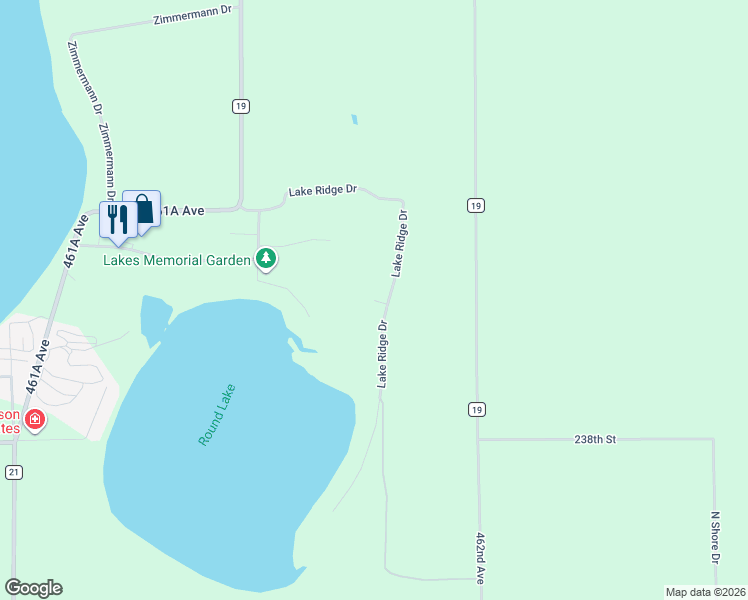 map of restaurants, bars, coffee shops, grocery stores, and more near 101 Golf View Circle in Wentworth