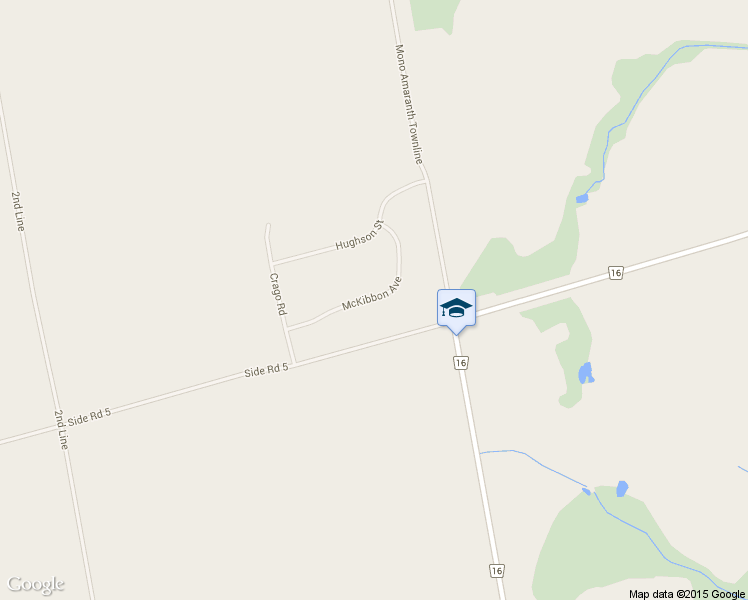 map of restaurants, bars, coffee shops, grocery stores, and more near 23 McKibbon Avenue in Orangeville