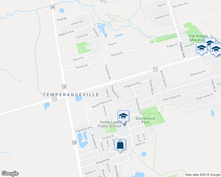map of restaurants, bars, coffee shops, grocery stores, and more near in Richmond Hill