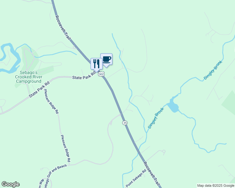 map of restaurants, bars, coffee shops, grocery stores, and more near 559 Roosevelt Trail in Casco