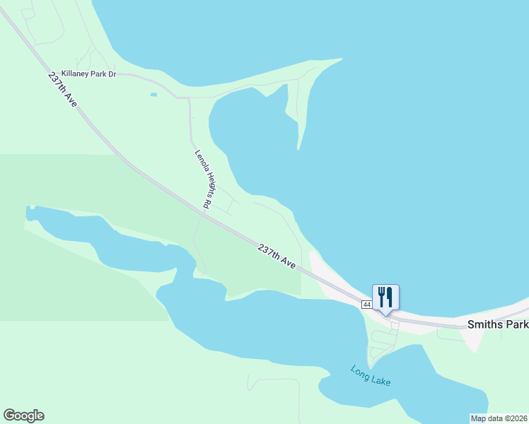 map of restaurants, bars, coffee shops, grocery stores, and more near 6670 Bayview Lane in Wentworth