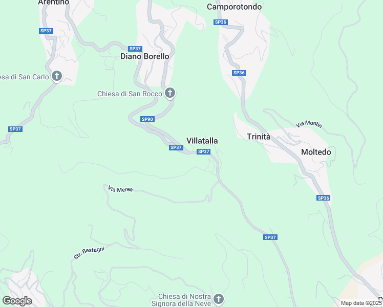 map of restaurants, bars, coffee shops, grocery stores, and more near 1 Via Bolendrago in Villatalla