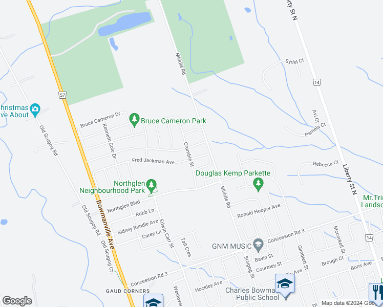 map of restaurants, bars, coffee shops, grocery stores, and more near 187 Crombie Street in Haydon