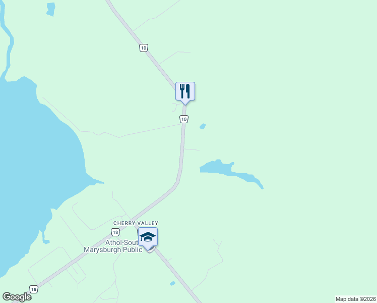 map of restaurants, bars, coffee shops, grocery stores, and more near 22 Beckwith Street in Prince Edward