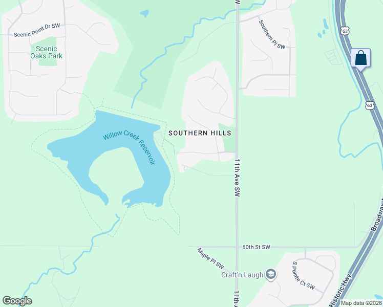 map of restaurants, bars, coffee shops, grocery stores, and more near 1315 Lone Pine Drive Southwest in Rochester