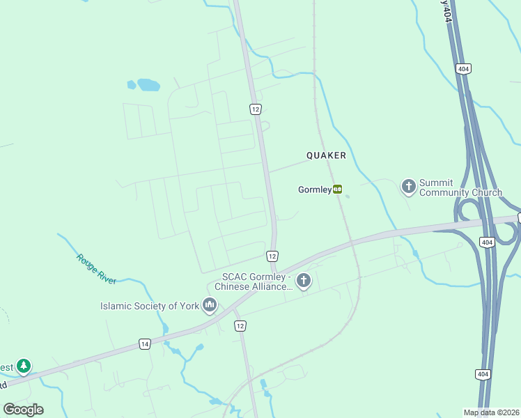 map of restaurants, bars, coffee shops, grocery stores, and more near 12372-12400 Leslie Street in Richmond Hill