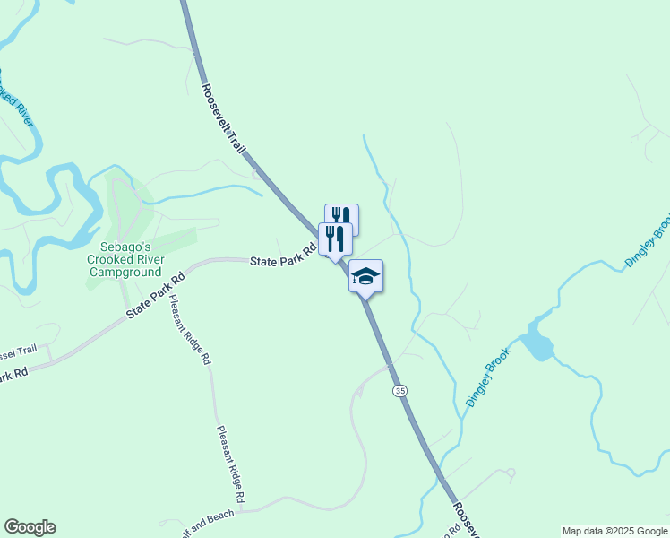 map of restaurants, bars, coffee shops, grocery stores, and more near 45 Sunny Hill Road in Casco