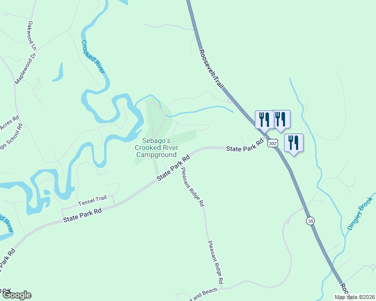 map of restaurants, bars, coffee shops, grocery stores, and more near 67 State Park Road in Casco