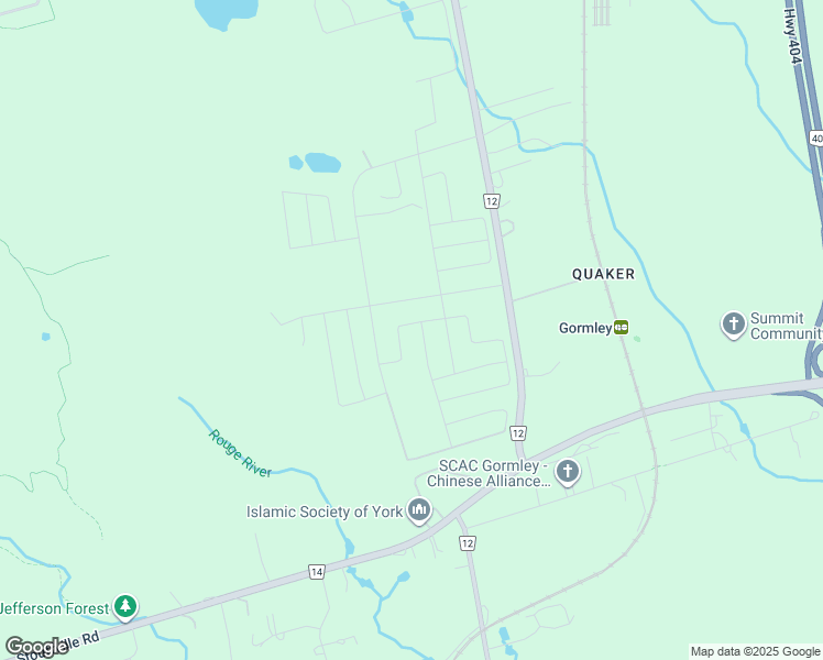 map of restaurants, bars, coffee shops, grocery stores, and more near 12460 Leslie Street in Richmond Hill
