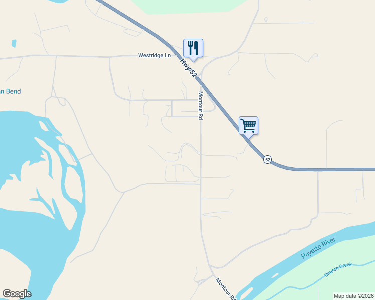 map of restaurants, bars, coffee shops, grocery stores, and more near 4783-4969 Montour Rd in Emmett