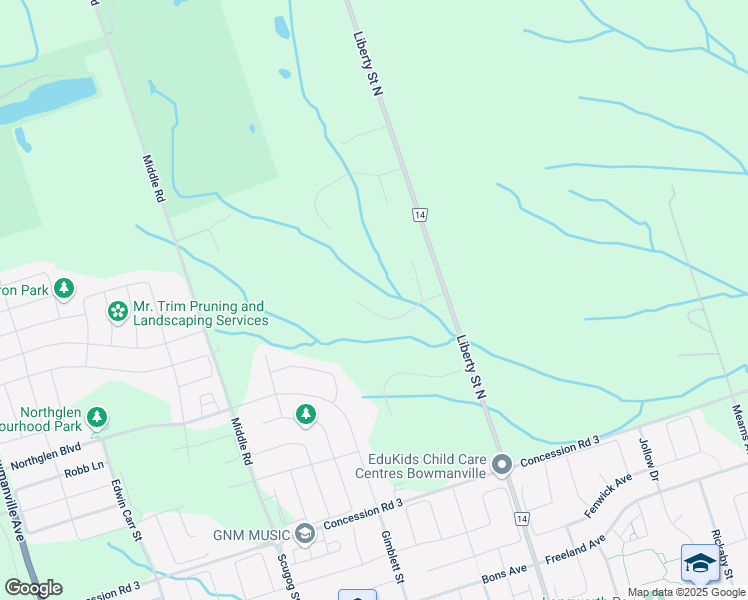 map of restaurants, bars, coffee shops, grocery stores, and more near 28 Pamela Court in Bowmanville