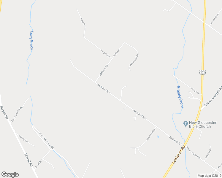 map of restaurants, bars, coffee shops, grocery stores, and more near 141 Jack Hall Road in New Gloucester