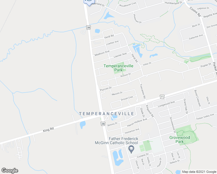 map of restaurants, bars, coffee shops, grocery stores, and more near 106 Puccini Drive in Richmond Hill