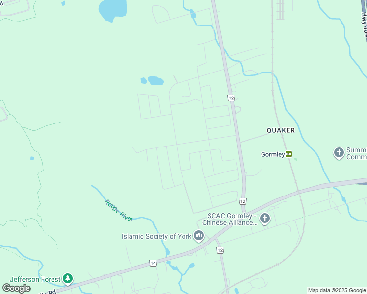 map of restaurants, bars, coffee shops, grocery stores, and more near 12460 Leslie Street in Richmond Hill