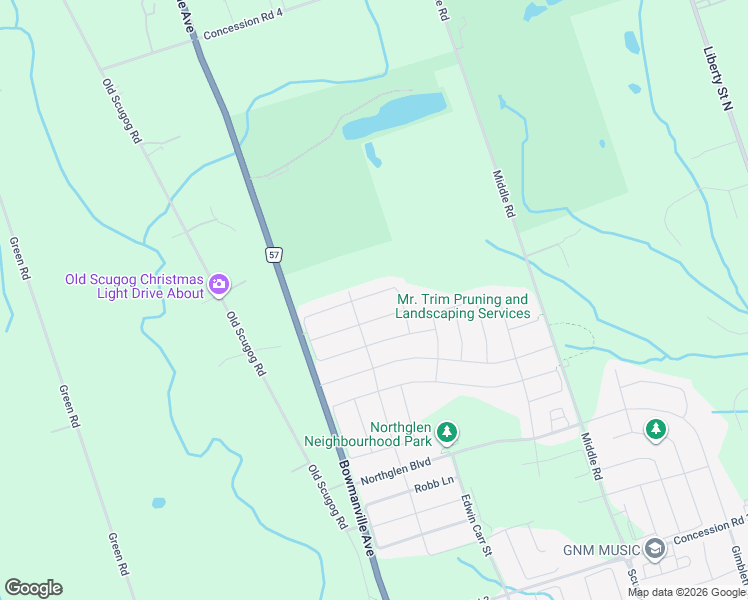 map of restaurants, bars, coffee shops, grocery stores, and more near 226 Bruce Cameron Drive in Clarington