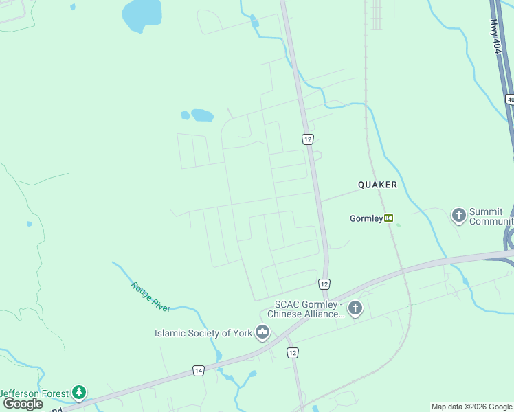 map of restaurants, bars, coffee shops, grocery stores, and more near 43 Longworth Avenue in Richmond Hill