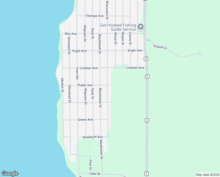 map of restaurants, bars, coffee shops, grocery stores, and more near 2166 Wisconsin Street in Friendship