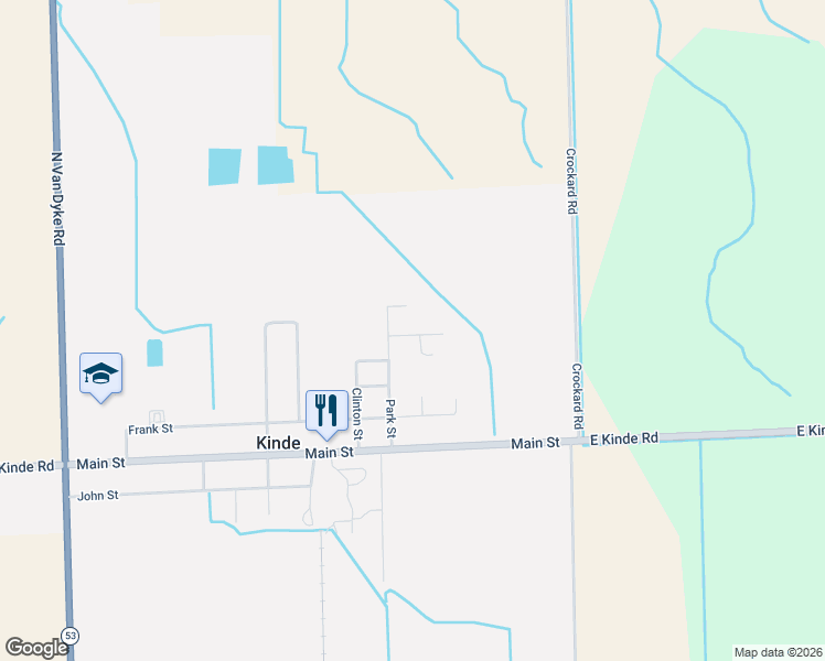 map of restaurants, bars, coffee shops, grocery stores, and more near 491 Bruce Street in Kinde