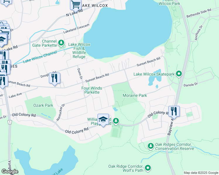 map of restaurants, bars, coffee shops, grocery stores, and more near 125 Bel Canto Crescent in Richmond Hill
