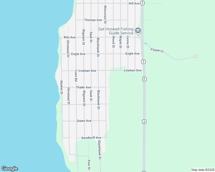 map of restaurants, bars, coffee shops, grocery stores, and more near 2166 Wisconsin Street in Friendship