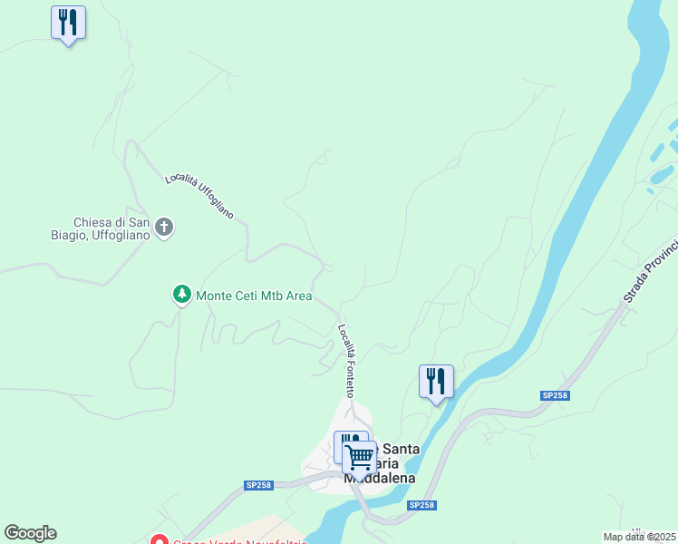 map of restaurants, bars, coffee shops, grocery stores, and more near 99 Località Uffogliano in Provincia di Rimini