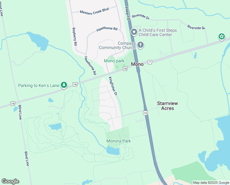 map of restaurants, bars, coffee shops, grocery stores, and more near Kingfisher Drive in Laurel