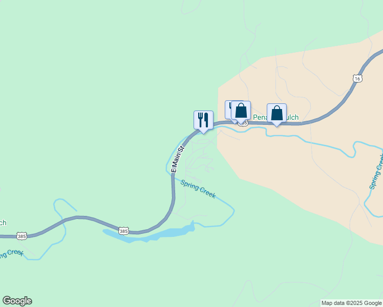 map of restaurants, bars, coffee shops, grocery stores, and more near 12655 Robins Roost Road in Hill City