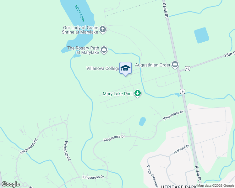 map of restaurants, bars, coffee shops, grocery stores, and more near 26 Sir Henry Court in King