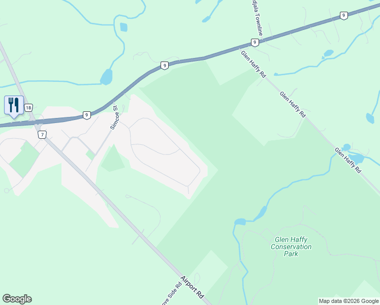 map of restaurants, bars, coffee shops, grocery stores, and more near 66 Holmes Drive in Caledon