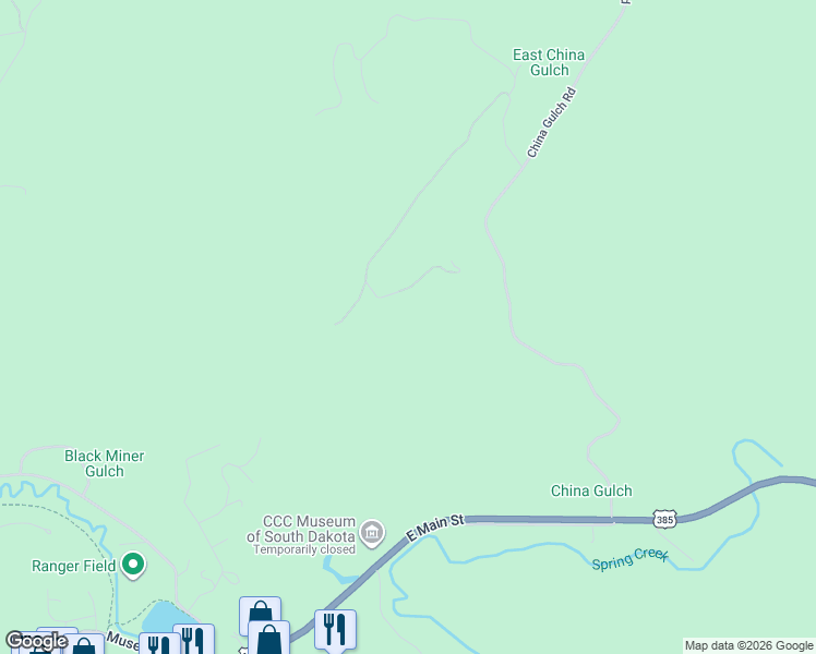 map of restaurants, bars, coffee shops, grocery stores, and more near 12491 Tall Pine Road in Hill City
