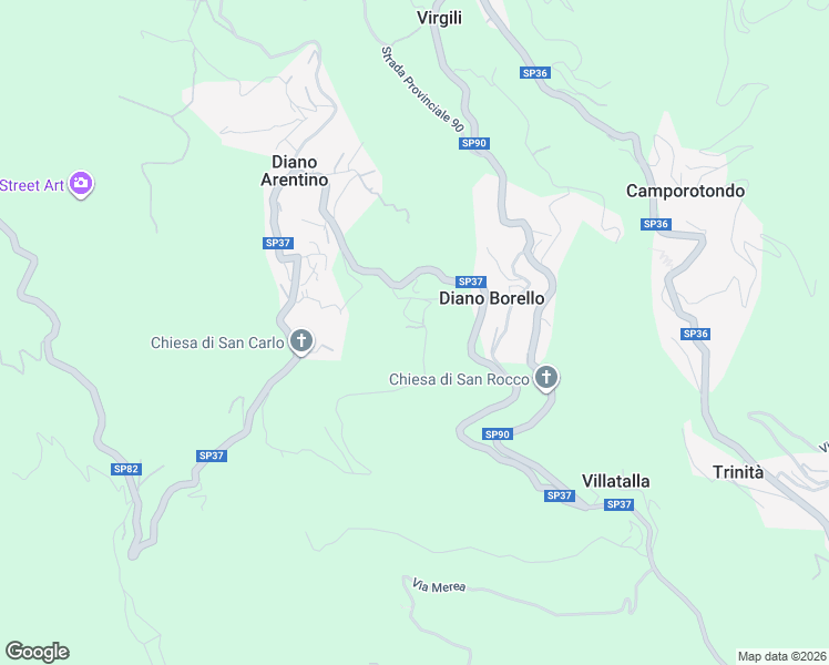 map of restaurants, bars, coffee shops, grocery stores, and more near 17 Borgata Ascheri in Diano Borello