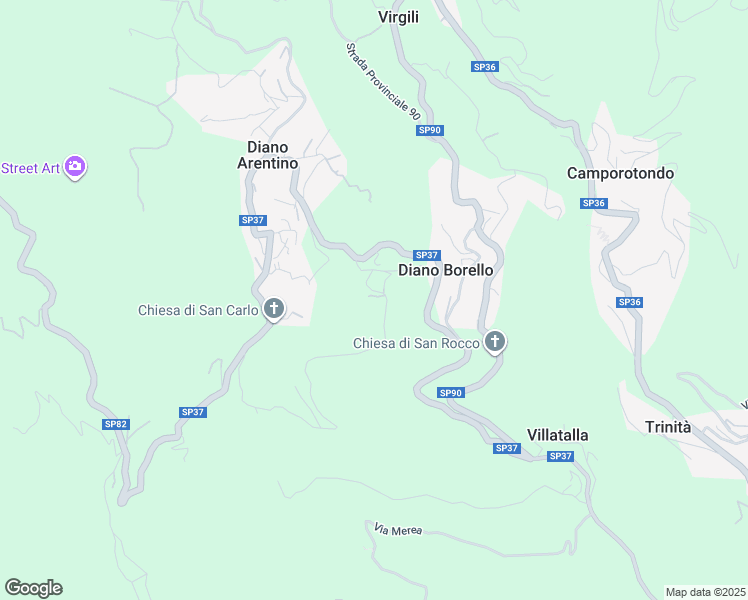 map of restaurants, bars, coffee shops, grocery stores, and more near 17 Borgata Ascheri in Diano Borello