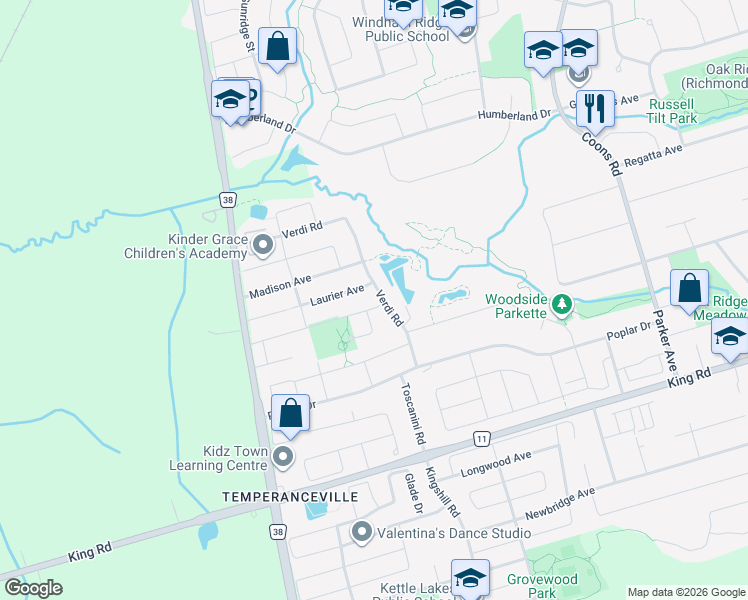 map of restaurants, bars, coffee shops, grocery stores, and more near 120 Portage Avenue in Richmond Hill