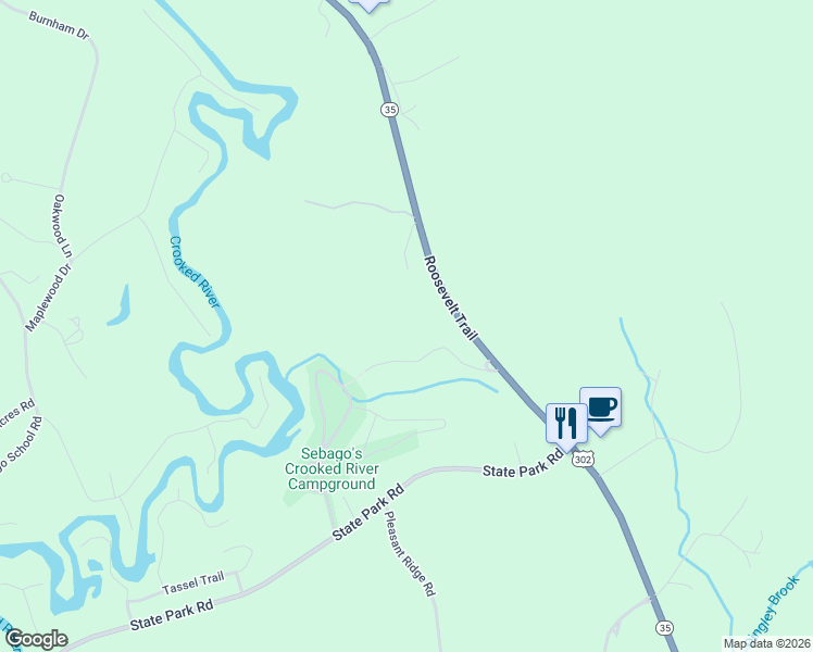 map of restaurants, bars, coffee shops, grocery stores, and more near 57 Varney Hill Road in Casco