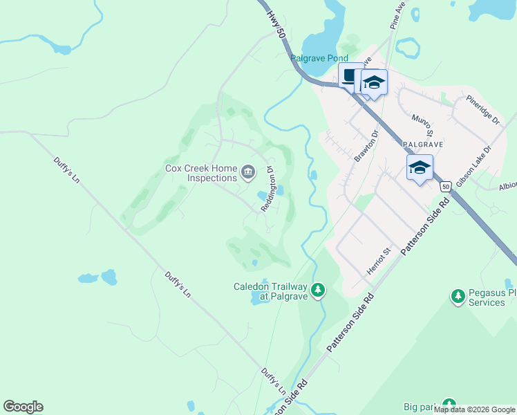 map of restaurants, bars, coffee shops, grocery stores, and more near 10 Reddington Drive in Regional Municipality of Peel