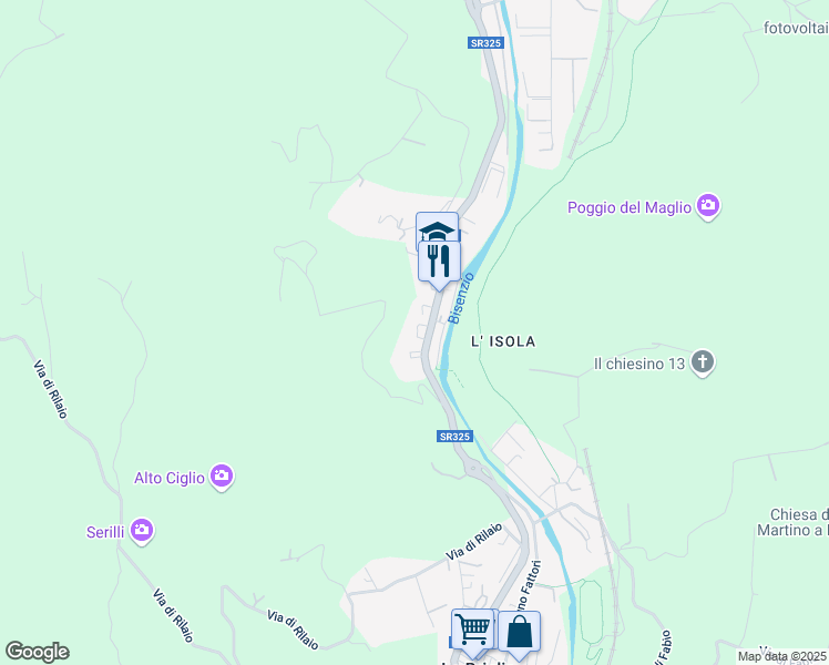 map of restaurants, bars, coffee shops, grocery stores, and more near 12 Via Fratelli Favini in Vaiano