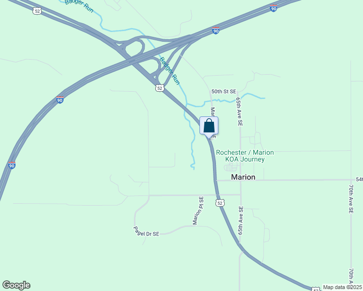 map of restaurants, bars, coffee shops, grocery stores, and more near 6226 Townsview Lane Southeast in Rochester