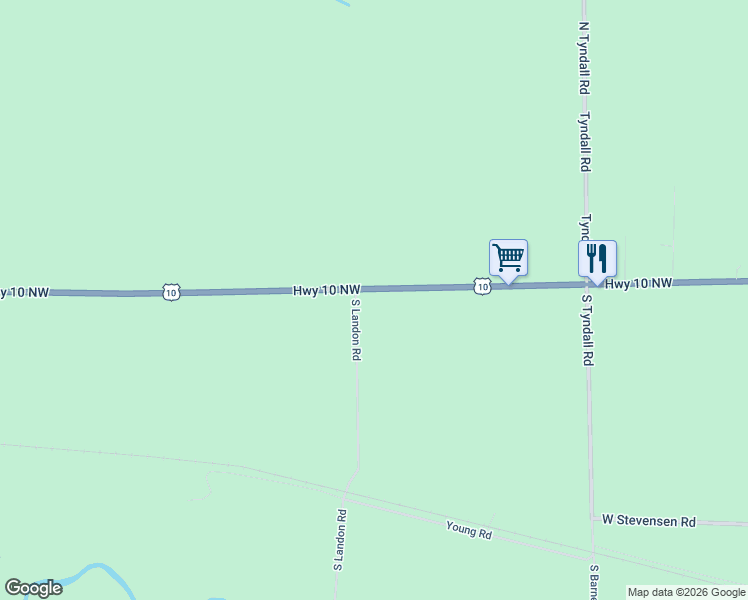 map of restaurants, bars, coffee shops, grocery stores, and more near 9231 U.S. 10 in Mason County