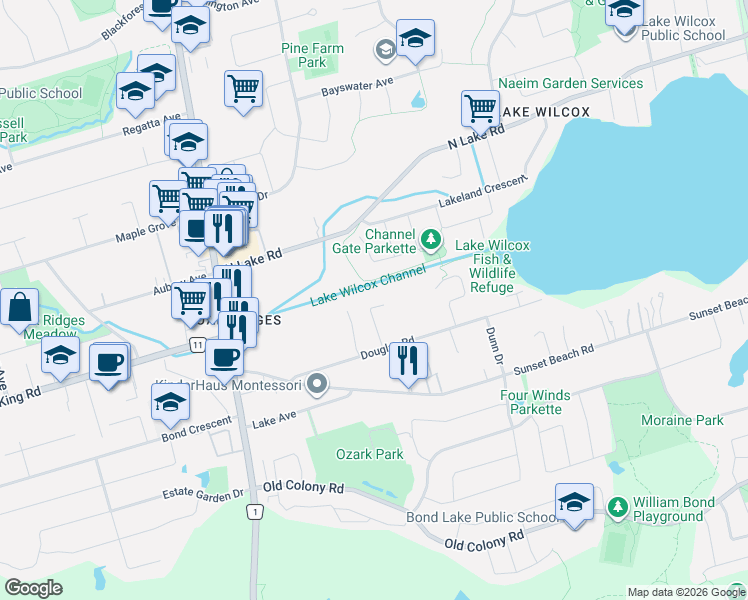 map of restaurants, bars, coffee shops, grocery stores, and more near 28 Headwater Crescent in Richmond Hill