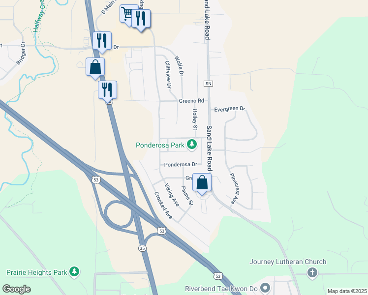 map of restaurants, bars, coffee shops, grocery stores, and more near 224 Flora Court in Holmen