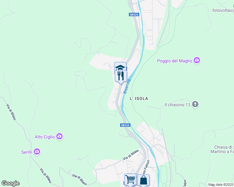 map of restaurants, bars, coffee shops, grocery stores, and more near 12 Via Fratelli Favini in Vaiano