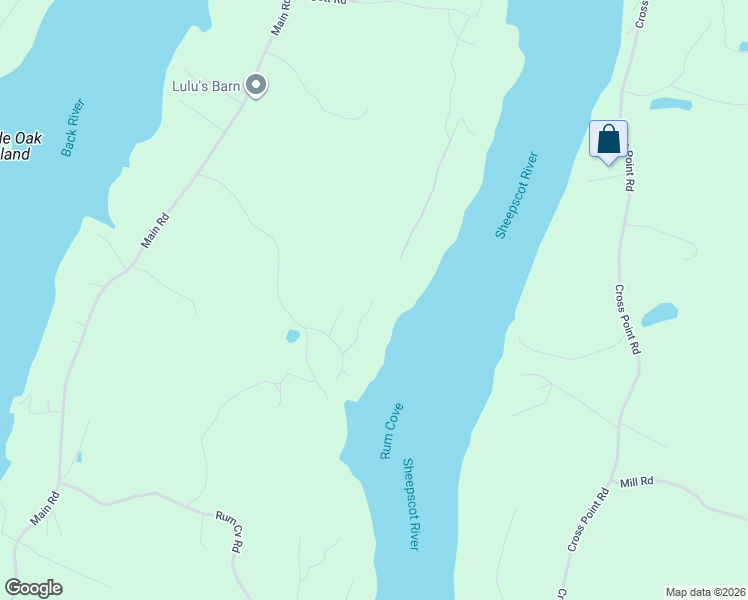 map of restaurants, bars, coffee shops, grocery stores, and more near 99 Taylor Road in Wiscasset